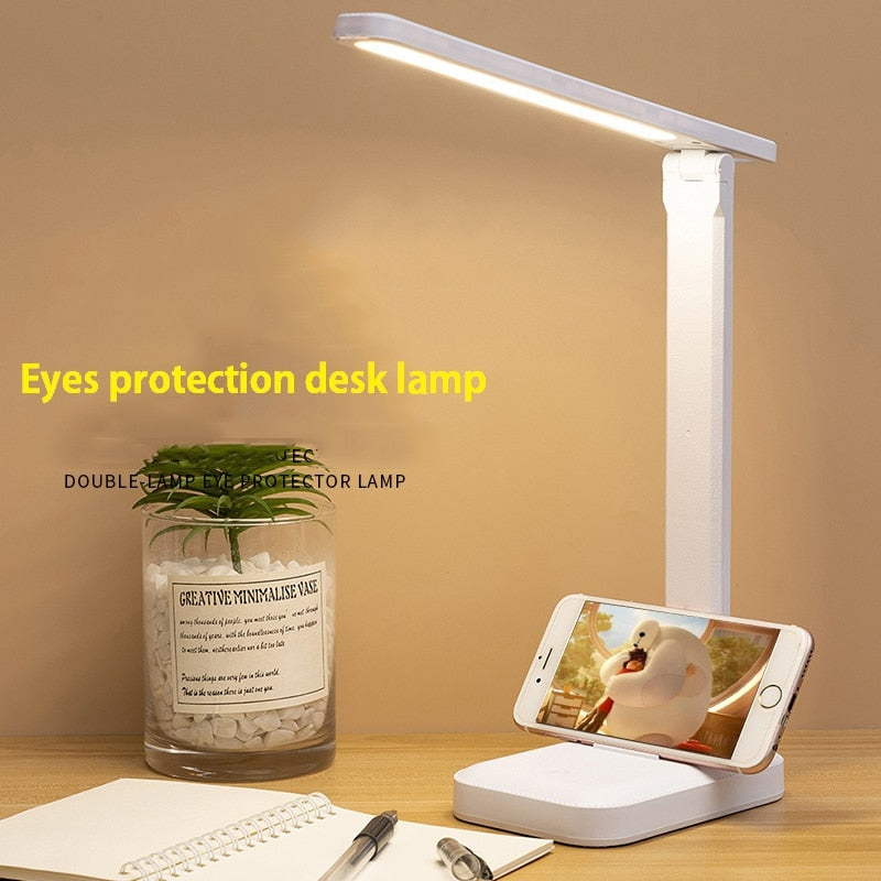 Lámpara de mesa LED táctil regulable para proteger los ojos,