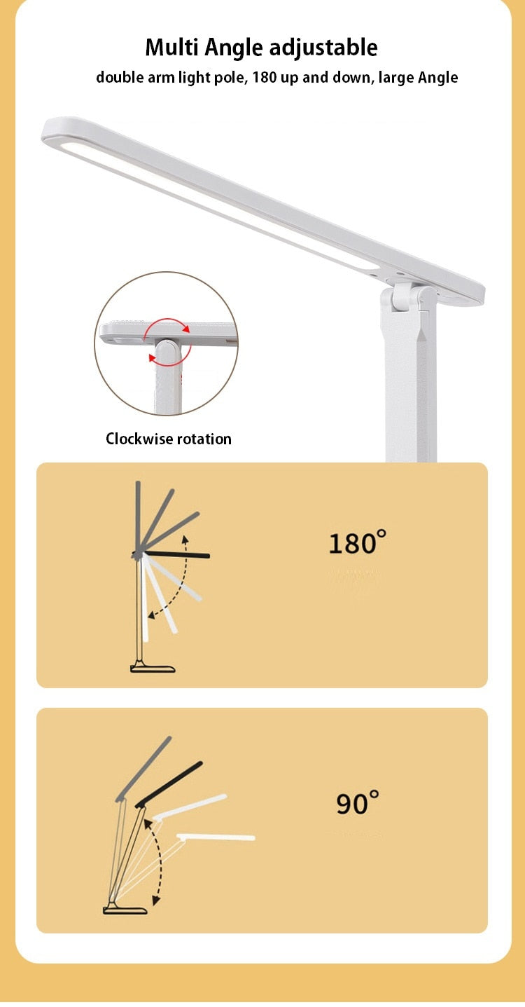 Lámpara de mesa LED táctil regulable para proteger los ojos,