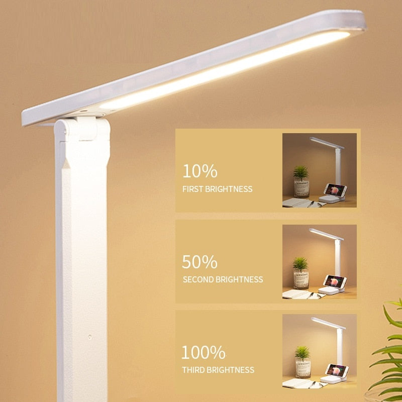 Lámpara de mesa LED táctil regulable para proteger los ojos,