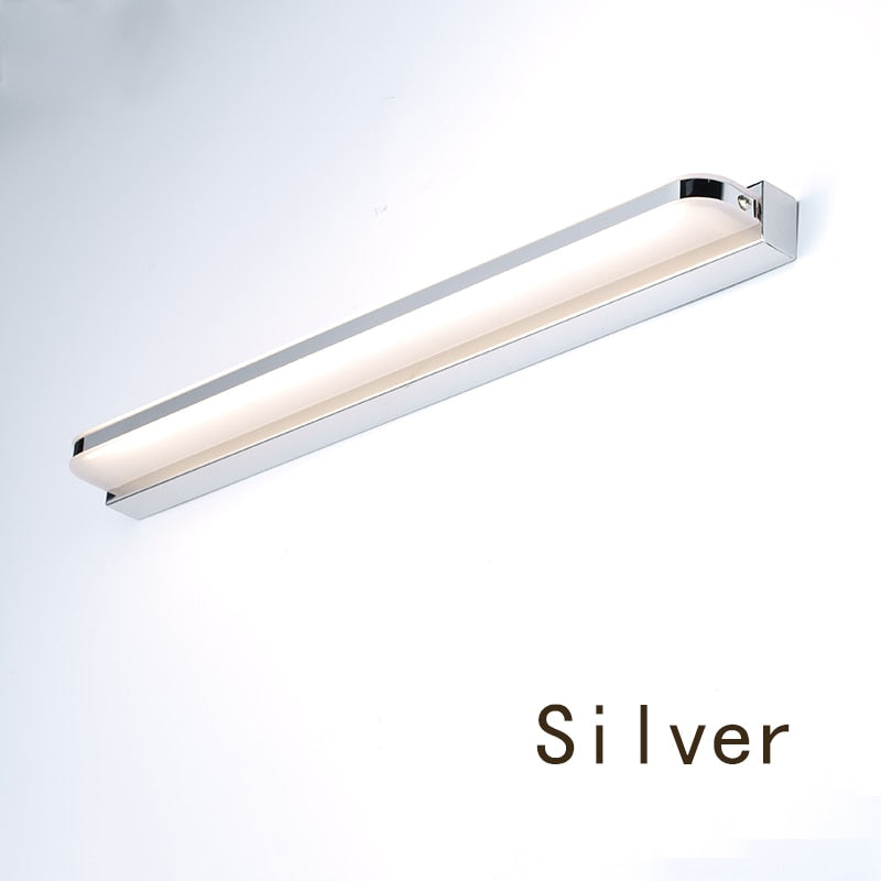 Luz LED moderna de acero inoxidable para espejo