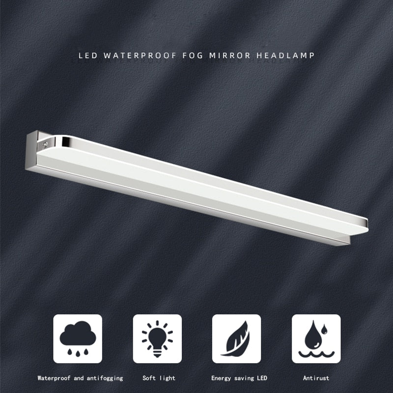 Luz LED moderna de acero inoxidable para espejo