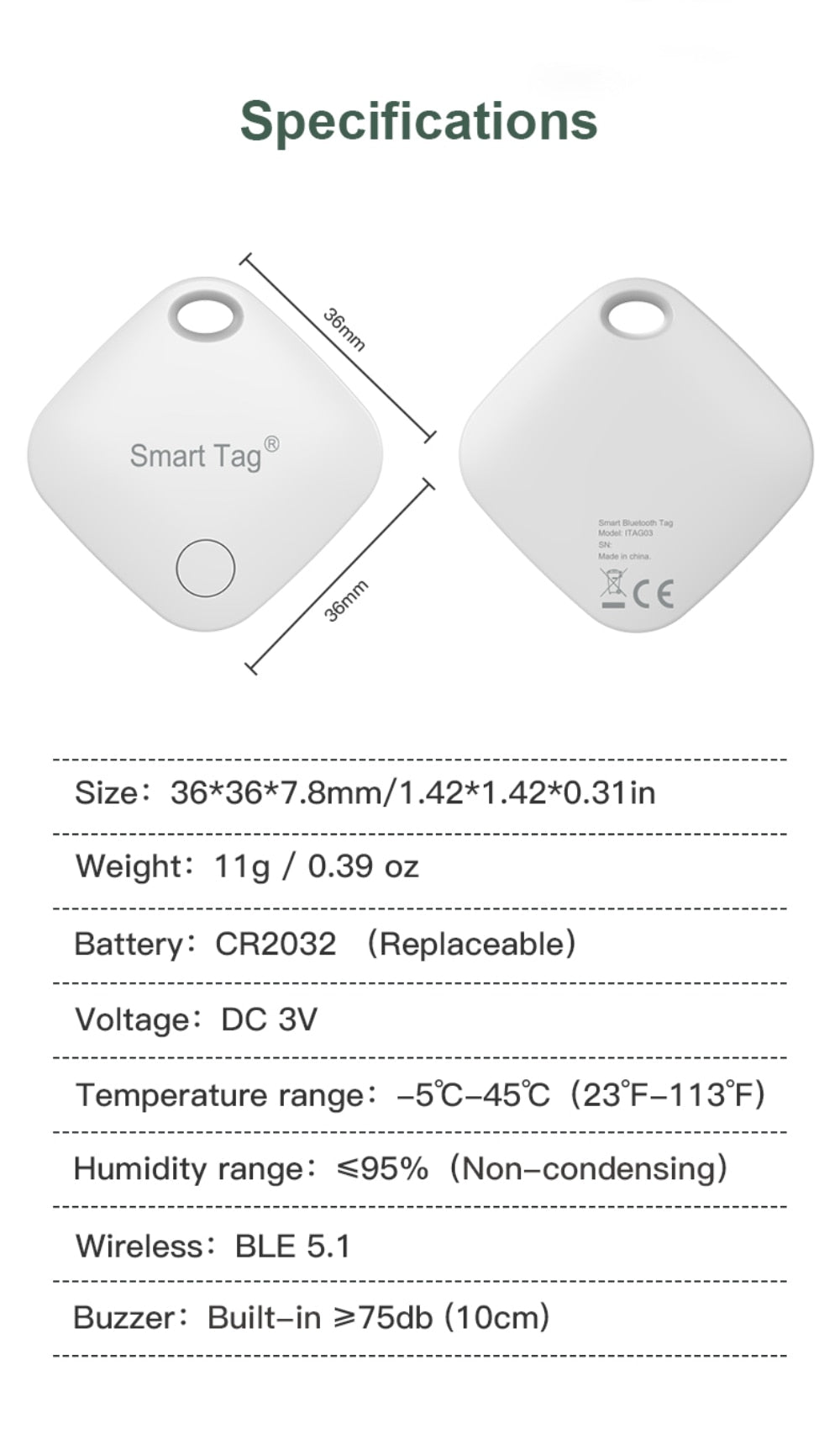 Mini dispositivo inteligente rastreador de ubicación  compatible con IOS